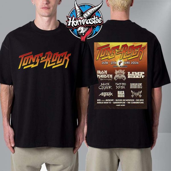 Tons Of Rock Show On June 24-27 2026 In Oslo Norway All Line Up Unisex T Shirt Two Sided