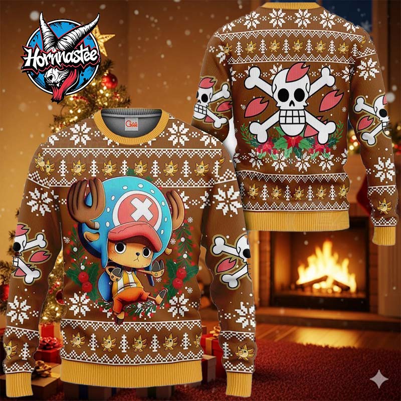 Tony Tony Chopper Anime Xmas One Piece Ugly Christmas Sweater Tony Tony Chopper Anime Xmas One Piece Ugly Christmas Sweater