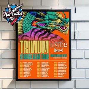 Trivium Band North America 2025 Struck Dead Tour Schedule Tour Dates Poster Home Decor Canvas