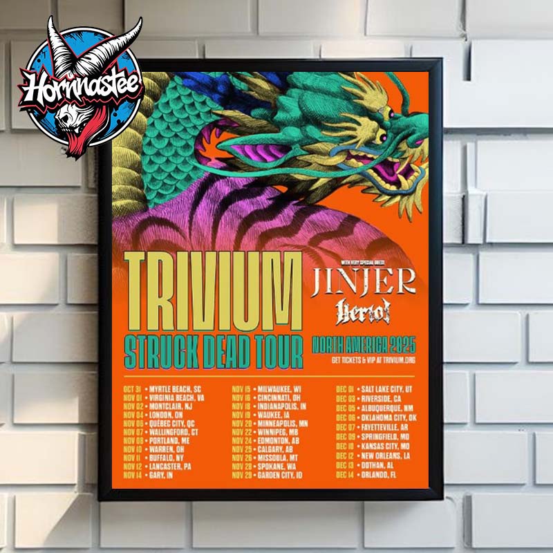 Trivium Band North America 2025 Struck Dead Tour Schedule Tour Dates Poster Home Decor Canvas Trivium Band North America 2025 Struck Dead Tour Schedule Tour Dates Poster Home Decor Canvas