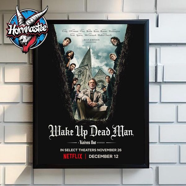 Wake Up Dead Man A Knives Out Mystery Official Poster In Theaters November 26 2025 Poster Home Decor Canvas