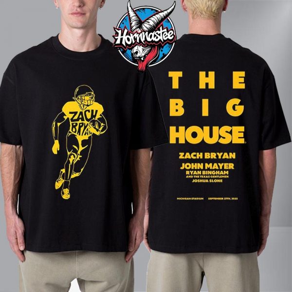 Zach Bryan x Michigan Wolverines Merch Tee Live At The Big House Michigan Stadium On September 27 2025 Unisex T Shirt Two Sided