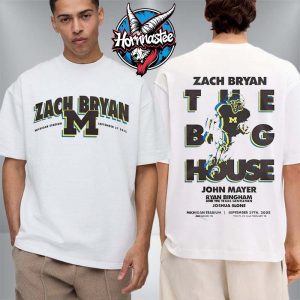 Zach Bryan x Michigan Wolverines The Quittin Time Tour 2025 On September 27 2025 At Michigan Stadium Unisex T Shirt Two Sided