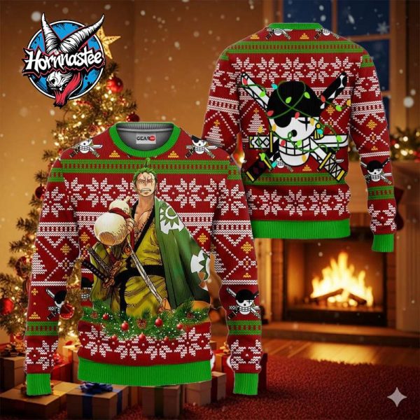 Zoro Wano Xmas One Piece Ugly Christmas Sweater