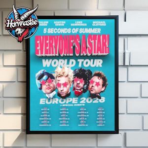 5 Seconds of Summer Everyone’s A Star 2026 World Tour Europe Schedule Cities Tour Dates Poster Canvas Decor 5 Seconds of Summer Everyone’s A Star 2026 World Tour Europe Schedule Cities Tour Dates Poster Canvas Decor