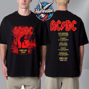 ACDC PWR Up Australia Tour 2025 Cities Tour Dates Unisex T Shirt Two Sided ACDC PWR Up Australia Tour 2025 Cities Tour Dates Unisex T Shirt Two Sided