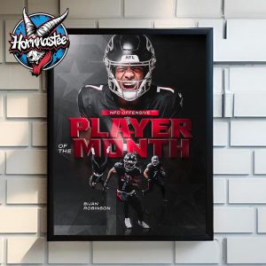 Bijan Robinson Atlanta Falcons NFL Player Of The Month Poster Home Decor Canvas