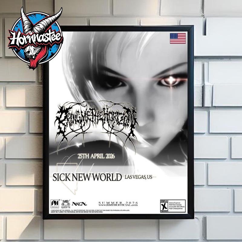 Bring Me The Horizon Event Poster At Sick New World On April 25 2026 Las Vegas US Poster Canvas Decor Bring Me The Horizon Event Poster At Sick New World On April 25 2026 Las Vegas US Poster Canvas Decor