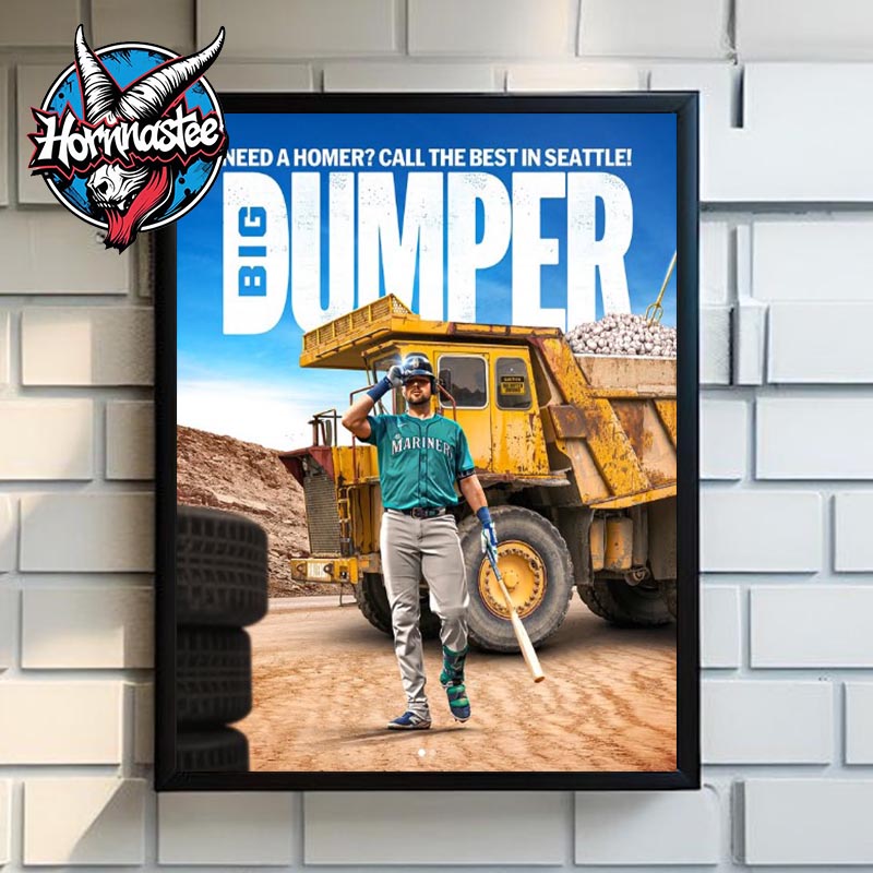 Cal Raleigh Seattle Mariners Home Run Big Dumper Poster Home Decor Canvas Cal Raleigh Seattle Mariners Home Run Big Dumper Poster Home Decor Canvas