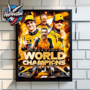 Formula 1 McLaren F1 Team Winner 2025 Constructors Champions Poster Home Decor Canvas
