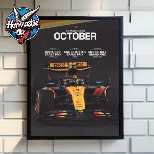 Formula 1 McLaren The Month Ahead October Schedule Poster Home Decor Canvas