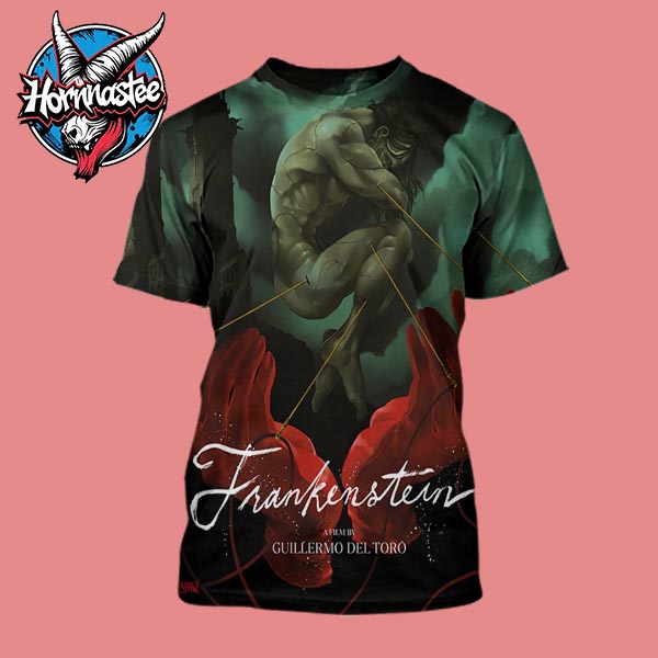 Frankenstein A Film By Guillermo Del Toro Brilliant Poster By Audrey Estok All Over Print Shirt Frankenstein A Film By Guillermo Del Toro Brilliant Poster By Audrey Estok All Over Print Shirt