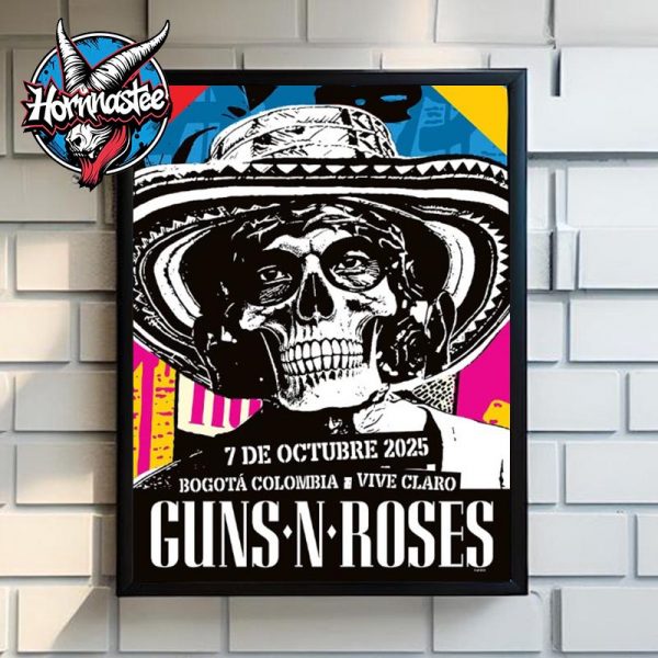 Guns N Roses Bogota Colombia Show On October 7 2025 At Vive Claro Distrito Cultural Poster Home Decor Canvas