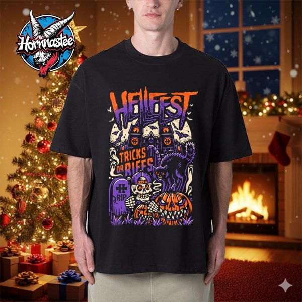 Hell Fest 2025 Halloween Tee Tricks Of Riffs Unisex T Shirt