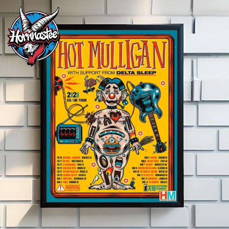 Hot Mulligan 2026 EU UK Tour Schedule Tour Dates Poster Home Decor Canvas Hot Mulligan 2026 EU UK Tour Schedule Tour Dates Poster Home Decor Canvas