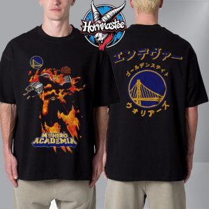 Hyperfly x NBA x My Hero Academia Endeavor Golden State Warriors Unisex T Shirt Two Sided