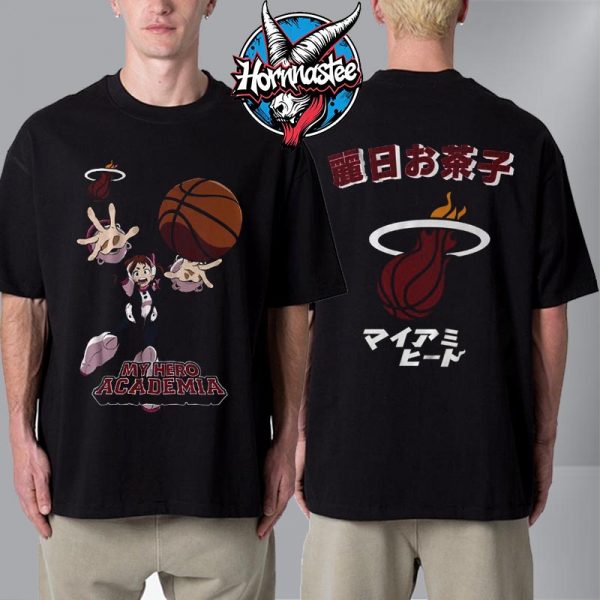 Hyperfly x NBA x My Hero Academia Uraraka Ochako Miami Heat Unisex T Shirt Two Sided