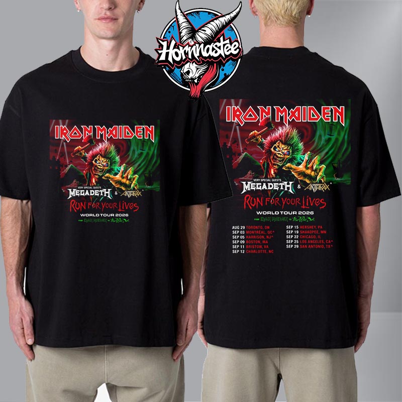 Iron Maiden Run For Your Lives World Tour 2026 Schedule Tour Dates Unisex T Shirt Two Sided Iron Maiden Run For Your Lives World Tour 2026 Schedule Tour Dates Unisex T Shirt Two Sided