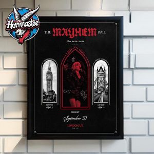 Lady Gaga The Mayhem Ball Tour 2025 2026 London Night 2 On September 30 2025 In United Kingdom Poster Home Decor Canvas