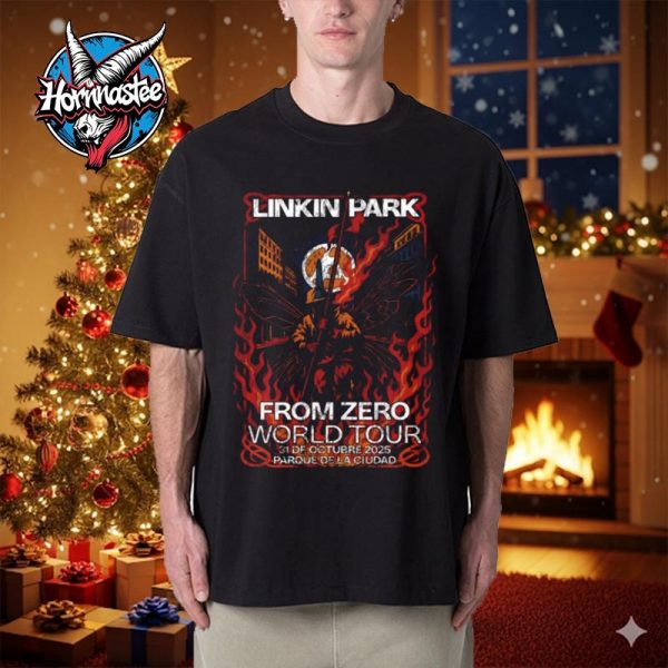 Linkin Park Buenos Aires Event Poster On October 31 2025 At Parque De La Ciudad From Zero World Tour 2025 Unisex T Shirt