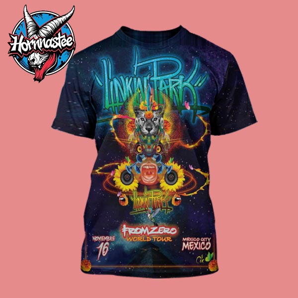 Linkin Park Mexico Poster From Zero World Tour At Mexico City On November 16 2025 All Over Print Shirt Linkin Park Mexico Poster From Zero World Tour At Mexico City On November 16 2025 All Over Print Shirt