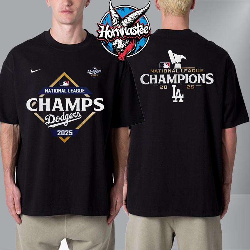 Los Angeles Dodgers 2025 National League Champions World Series 2025 Unisex T Shirt Two Sided Los Angeles Dodgers 2025 National League Champions World Series 2025 Unisex T Shirt Two Sided