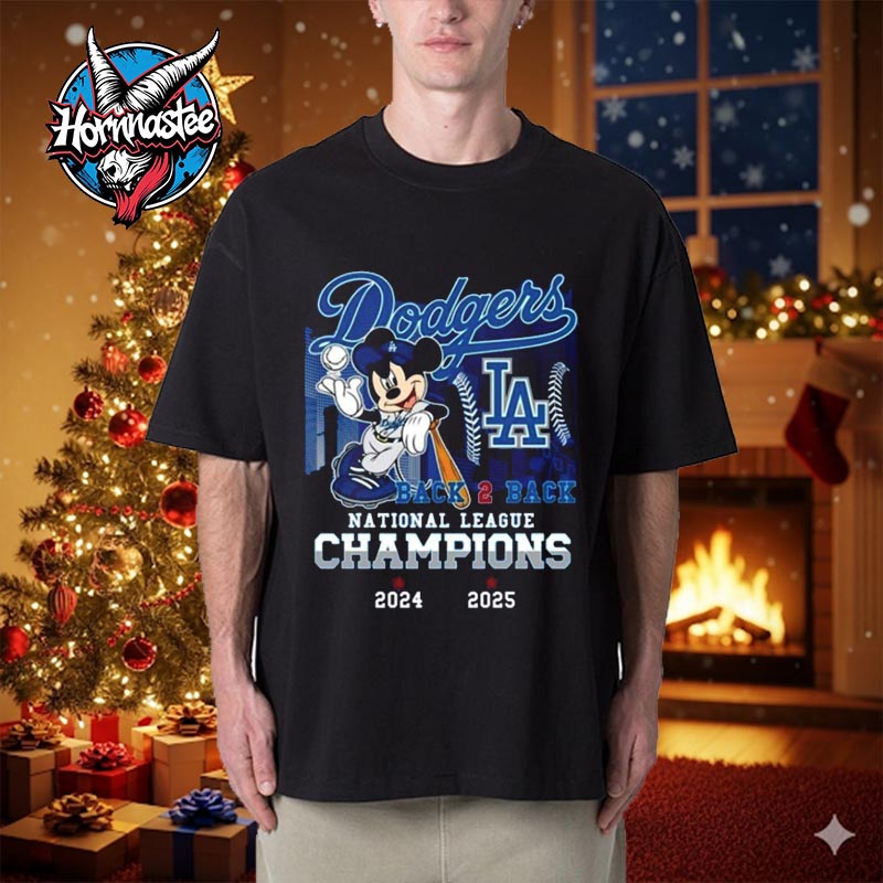 Los Angeles Dodgers x Mickey Mouse Back 2 Back National League Champions 2024 2025 Unisex T Shirt Los Angeles Dodgers x Mickey Mouse Back 2 Back National League Champions 2024 2025 Unisex T Shirt