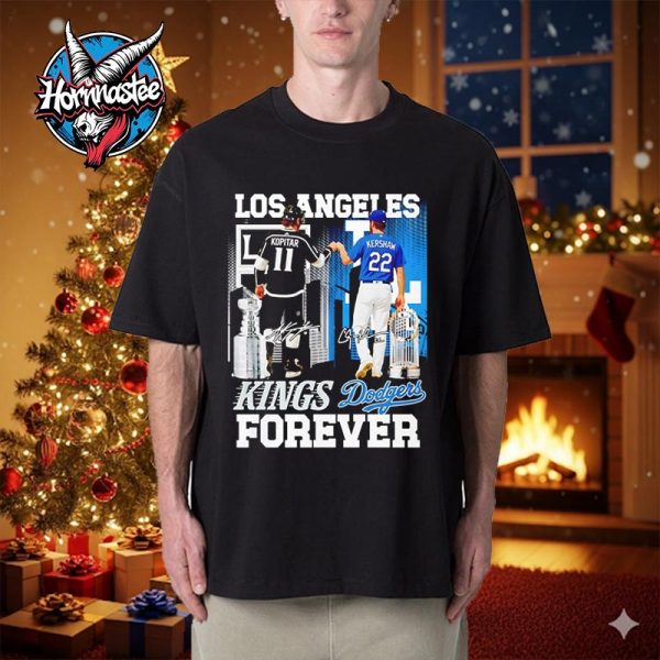Los Angeles Skyline City Kings And Dodgers Forever Kopitar And Kershaw Unisex T Shirt