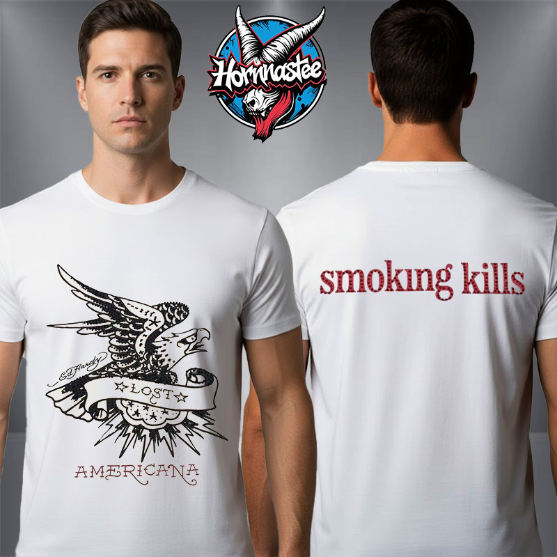 MGK x Ed Hardy Americana Lost Eagle Rhinestone Complexcon 2025 Collection Unisex T Shirt Two Sided MGK x Ed Hardy Americana Lost Eagle Rhinestone Complexcon 2025 Collection Unisex T Shirt Two Sided