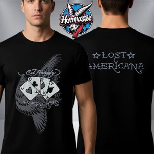 MGK x Ed Hardy Lost Cards Rhinestone Rib Complexcon 2025 Collection Lost Americana Unisex T Shirt Two Sided MGK x Ed Hardy Lost Cards Rhinestone Rib Complexcon 2025 Collection Lost Americana Unisex T Shirt Two Sided