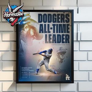 Max Muncy Los Angeles Dodgers All Time Leader Postseason Home Runs Poster Home Decor Canvas