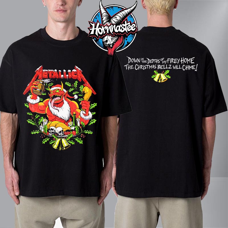 Metallica Holiday Bellz Demon Unisex T Shirt Two Sided Metallica Holiday Bellz Demon Unisex T Shirt Two Sided