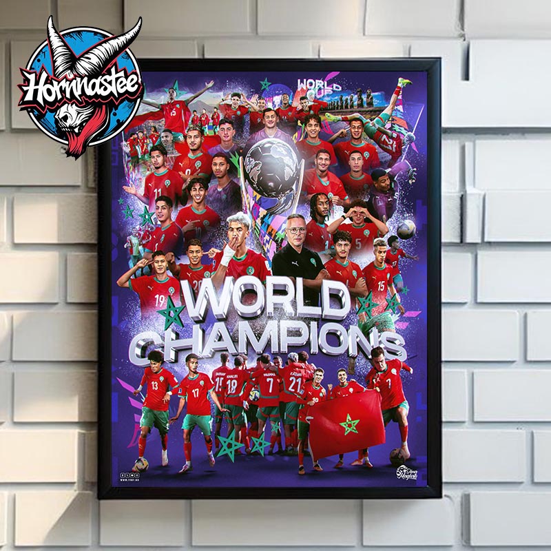Morocco Wins World Cup 2025 Champion Poster Canvas Decor Morocco Wins World Cup 2025 Champion Poster Canvas Decor