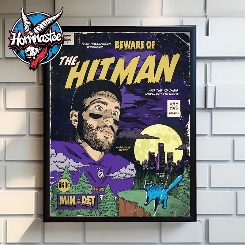 NFL Minnesota Vikings vs Lion Detroit On November 2 2025 Beware Of The Hitman Poster Canvas Decor NFL Minnesota Vikings vs Lion Detroit On November 2 2025 Beware Of The Hitman Poster Canvas Decor