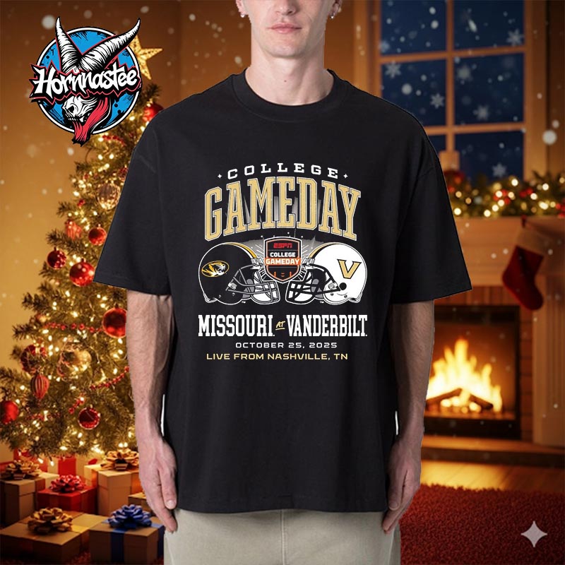 NFL Missouri Tigers vs Vanderbilt College Gameday On October 25 2025 In Nashville TN Helmet Unisex T Shirt NFL Missouri Tigers vs Vanderbilt College Gameday On October 25 2025 In Nashville TN Helmet Unisex T Shirt