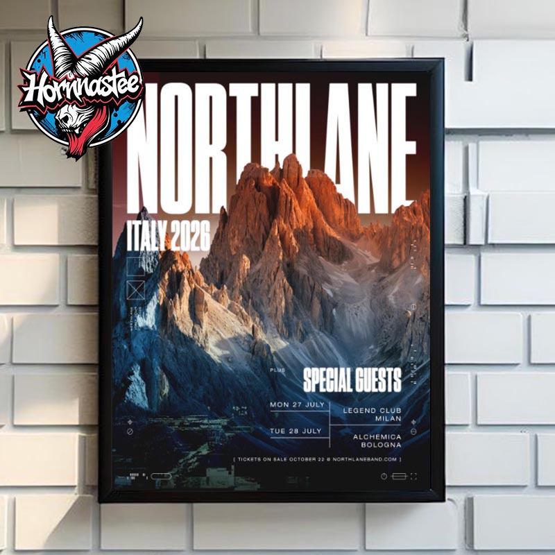 Northlane Italy 2026 Show On 27 28 July 2026 Poster Canvas Decor Northlane Italy 2026 Show On 27 28 July 2026 Poster Canvas Decor