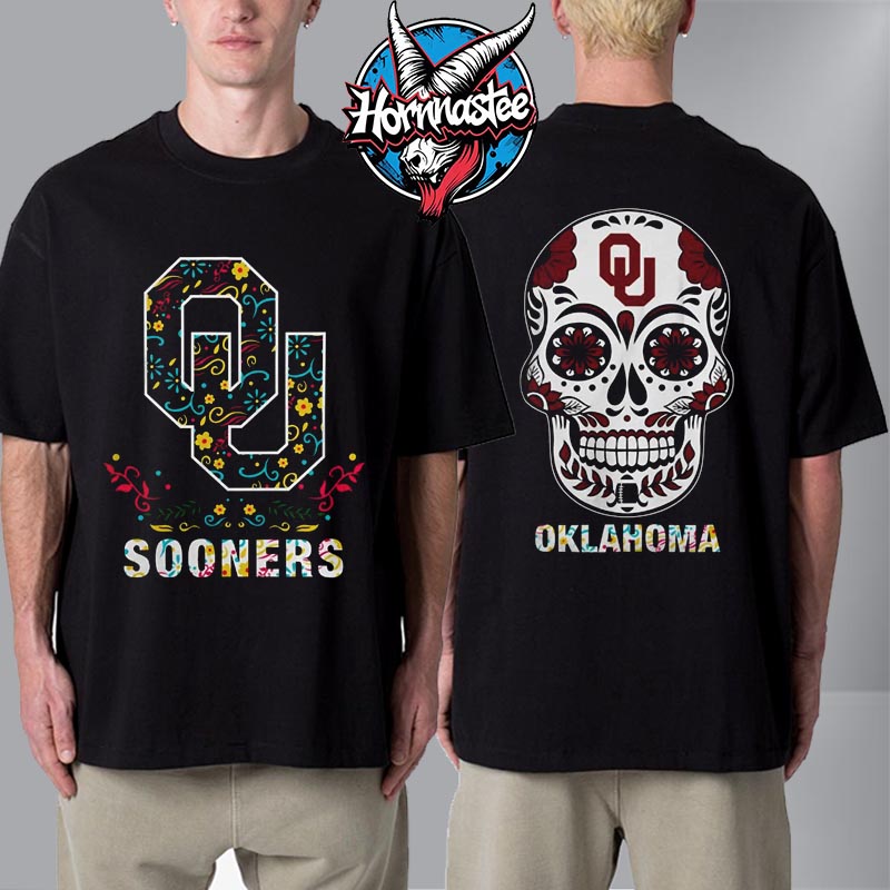 Oklahoma Sooners College Football Dia De Los Muertos Unisex T Shirt Two Sided Oklahoma Sooners College Football Dia De Los Muertos Unisex T Shirt Two Sided