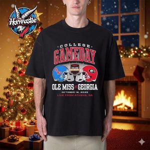 Ole Miss Rebels vs Georgia Bulldogs 2025 College Gameday On October 18 2025 Unisex T Shirt