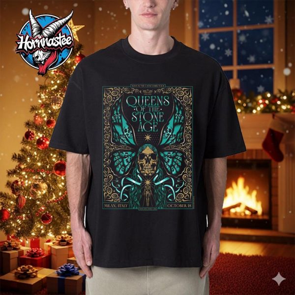 Queens Of The Stone Age Milan Italy Show At Teatro Lirico di Milano On October 18 2025 Alive In The Catacombs Tour Unisex T Shirt