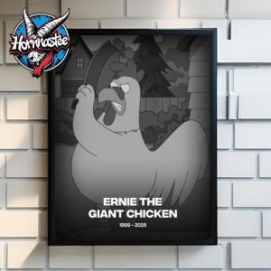 RIP Ernie The Giant Chicken Family Guy 1999 2025 Poster Home Decor Canvas