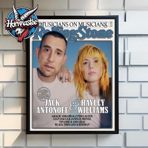 Rolling Stone Musicians On Musicians 2025 Jack Antonoff And Hayley Williams Poster Home Decor Canvas
