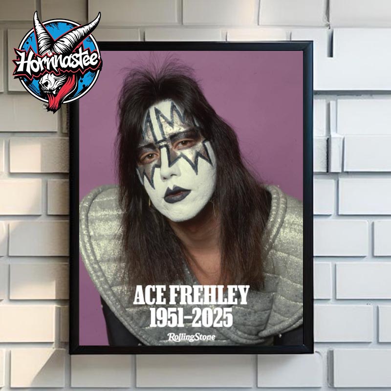 Rolling Stone RIP Ace Frehley 1951-2025 Spaceman Of Kiss Poster Home Decor Canvas Rolling Stone RIP Ace Frehley 1951-2025 Spaceman Of Kiss Poster Home Decor Canvas