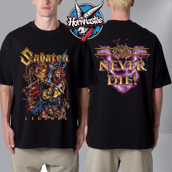 Sabaton Vault Of Legends Never Die Unisex T Shirt Two Sided