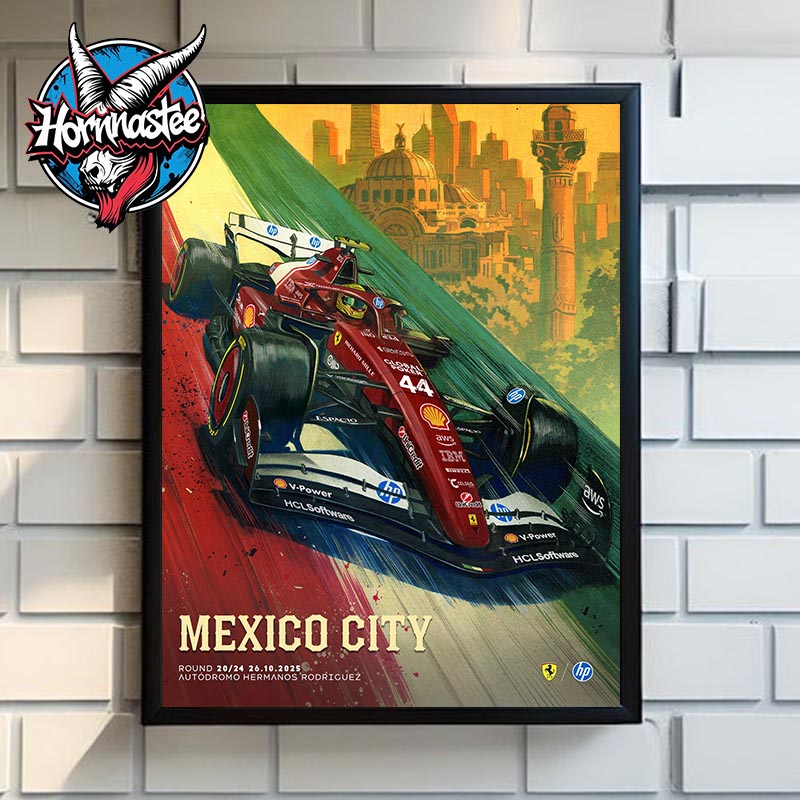 Scuderia Ferrari HP Venue Poster Round 20 On October 26 2025 At Autodromo Hermands Rodriguez In Mexico City Poster Canvas Decor Scuderia Ferrari HP Venue Poster Round 20 On October 26 2025 At Autodromo Hermands Rodriguez In Mexico City Poster Canvas Decor
