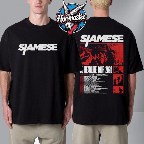 Siamese Band US Headline Tour 2026 Schedule Tour Dates Unisex T Shirt Two Sided