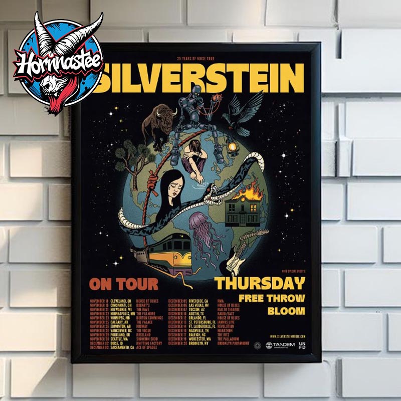 Silverstein USCA 25 Years Of Noise Tour The Last Chance Schedule Tour Dates Poster Canvas Decor Silverstein USCA 25 Years Of Noise Tour The Last Chance Schedule Tour Dates Poster Canvas Decor
