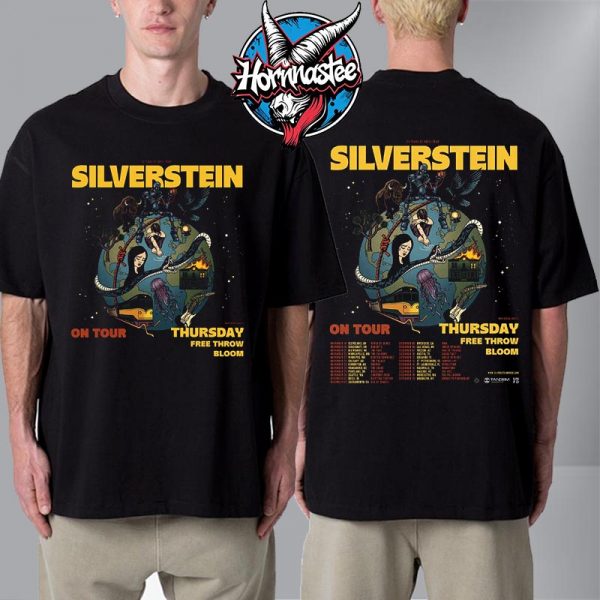 Silverstein USCA 25 Years Of Noise Tour The Last Chance Schedule Tour Dates Unisex T Shirt Two Sided
