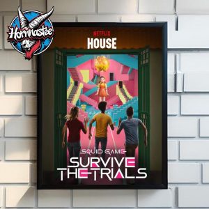 Squid Game Survive The Trials At Netflix House Dallas Poster Home Decor Canvas
