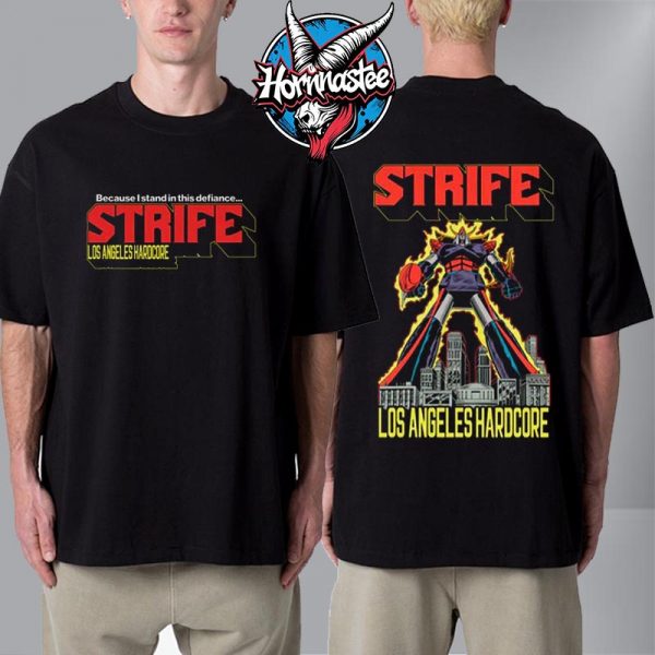 Strife Tour Shotgun Merch Tee Los Angeles Hardcore Unisex T Shirt Two Sided