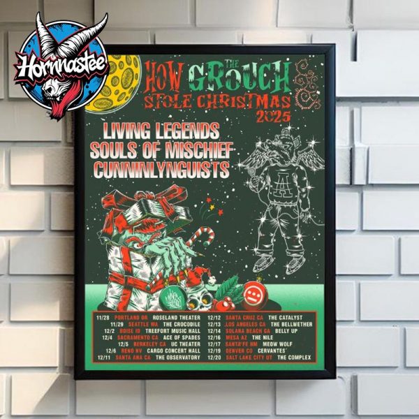 The Grouch How The Grouch Stole Christmas 2025 Schedule Cities Tour Dates Poster Canvas Decor
